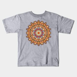 Neon Mandala #12 - Gold Kids T-Shirt